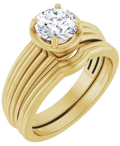 Sužadėtuvių Žiedas „Solitaire Vintage-Inspired“ 14k yellow gold Round 6.4mm (6)