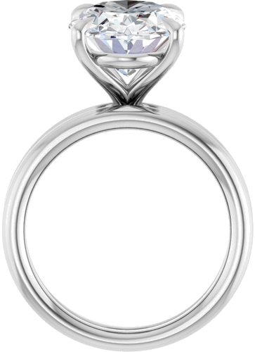 Sužadėtuvių Žiedas „Claw-Prong Solitaire“ 14k white gold Oval 14mm x 10mm (7)