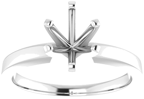 14K White 8x6 mm Oval Solitaire Engagement Ring Mounting (3)