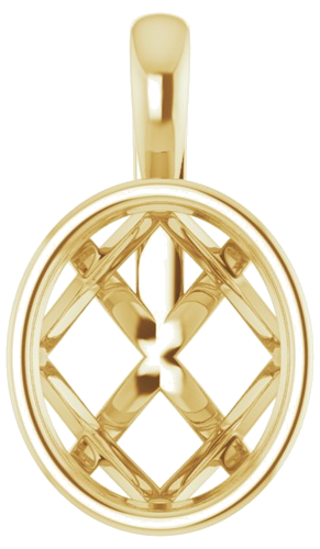 14K Yellow 12x10 mm Oval Pendant Mounting (1)