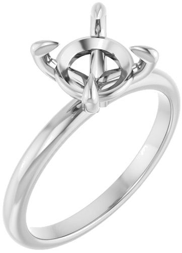 Sužadėtuvių Žiedas „Solitaire“ 585 Baltojo Aukso Round 8mm (1)