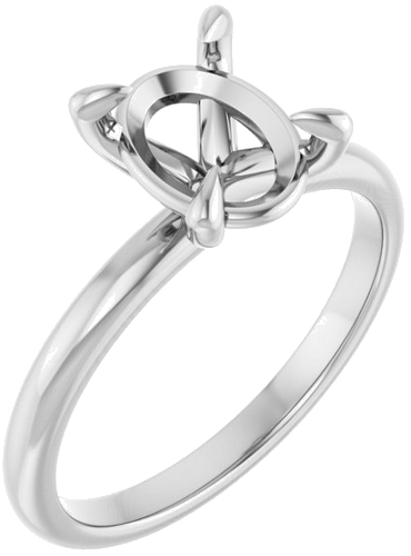 Sužadėtuvių Žiedas „Solitaire“ 950 Platinos Oval 9mm x 7mm (1)