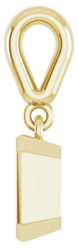 Pakabukas „Bezel-Set“ 585 Geltonojo Aukso Emerald 6mm x 4mm (3)