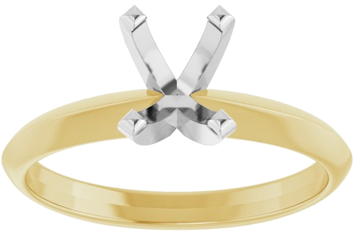 Sužadėtuvių Žiedas „Lightweight Solitaire“ 14k yellow/white gold Elongated Cushion 7mm x 5mm (3)