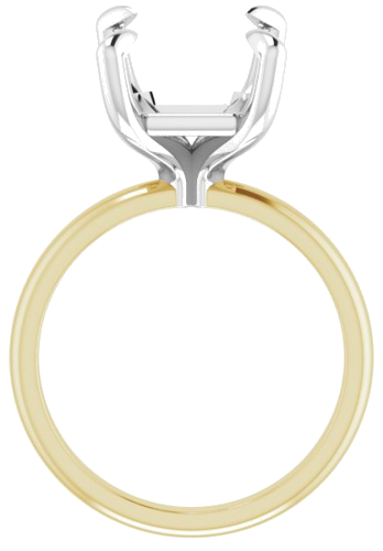 14K Yellow White 12 x 10 mm Emerald Engagement Ring Mounting (2)