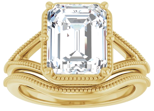 Sužadėtuvių Žiedas „Solitaire“ 14k yellow gold Emerald 10mm x 8mm (8)