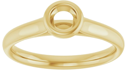 Sužadėtuvių Žiedas „Bezel-Set Solitaire“ 585 Geltonojo Aukso Round 4.1mm (3)