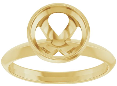 14K Yellow 8.2 mm Round Solitaire Engagement Ring Mounting (3)