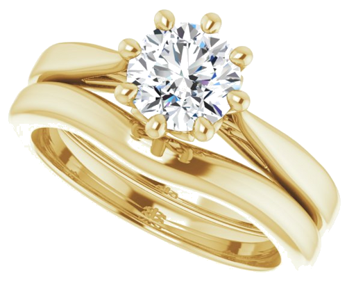 14K Yellow 6.5 mm Round Solitaire Engagement Ring Mounting (10)