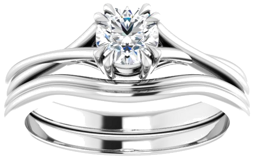 14K White 4.8 mm Round Solitaire Engagement Ring Mounting (8)