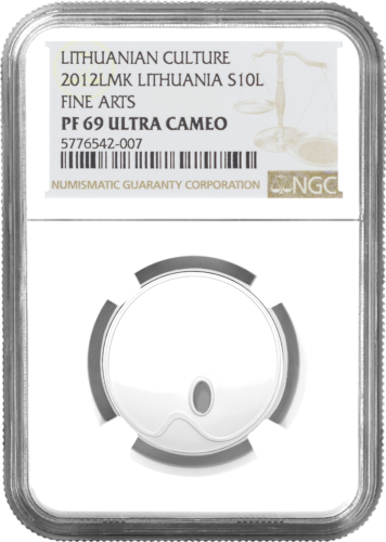 2012 г. Сребърна монета с номинал 10 литас на Dailei Литва PF 69 ULTRA CAMEO (1)
