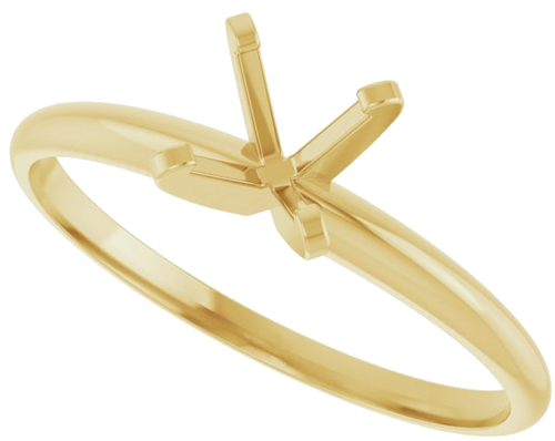 14K Yellow 5.5 mm Round Ultra-Lightweight Solitaire Engagement Ring Mounting (5)