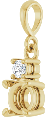 Pakabukas „Accented“ 14k yellow gold Round 5mm (2)