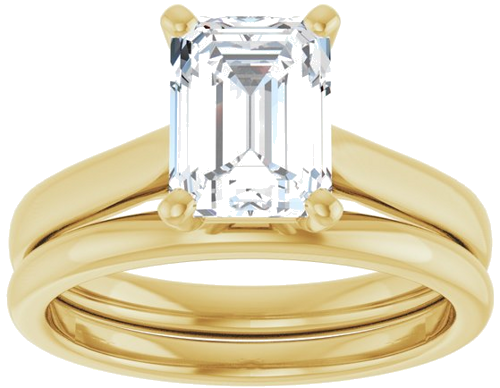 14K Yellow 8x6 mm Emerald Engagement Ring Mounting (8)