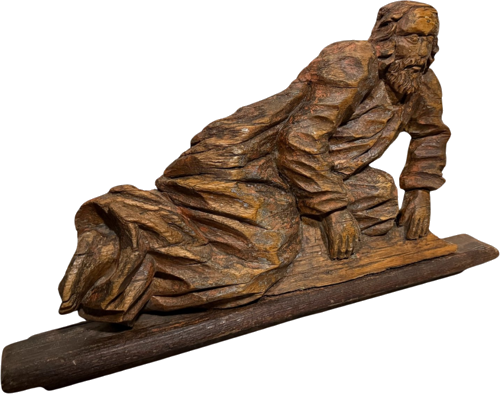 Medinė Kristaus retabulo fragmento skulptūra, 40 cm, Europa (2)