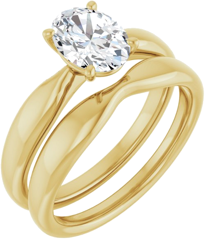 14K Yellow  8x6 mm Oval Solitaire Engagement Ring Mounting (6)