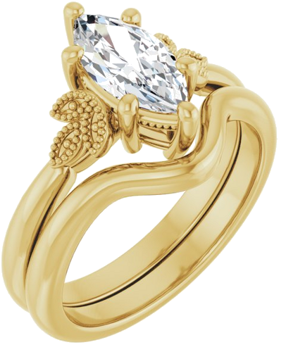 Sužadėtuvių Žiedas „Solitaire“ 14k yellow gold Marquise 10mm x 5mm (6)