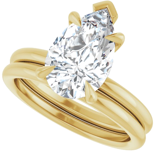 Sužadėtuvių Žiedas „Claw-Prong Solitaire“ 14k yellow gold Pear 12mm x 7.5mm (10)
