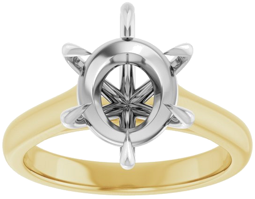 Sužadėtuvių Žiedas „Claw-Prong“ 14k yellow/white gold Oval 11mm x 9mm (3)