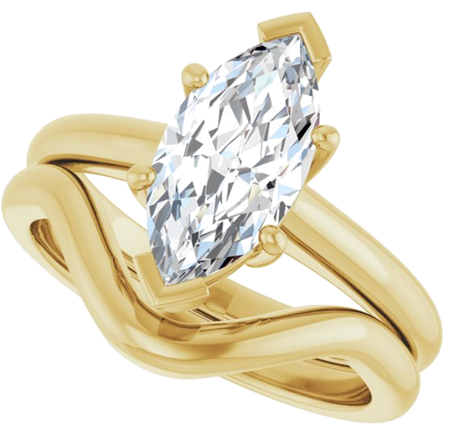 Sužadėtuvių Žiedas „V-End Prong“ 14k yellow gold Marquise 12mm x 6mm (10)