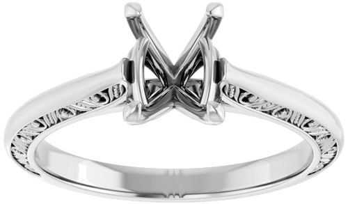 Sužadėtuvių Žiedas „Solitaire Sculptural“ 950 Platinos Oval 8mm x 6mm (3)