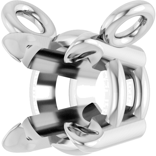 Pakabukas „Solitaire Claw-Prong“ 585 Baltojo Aukso Round 4mm (2)