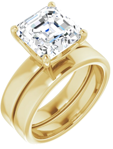 Sužadėtuvių Žiedas „Solitaire“ 14k yellow gold Asscher 9mm (6)