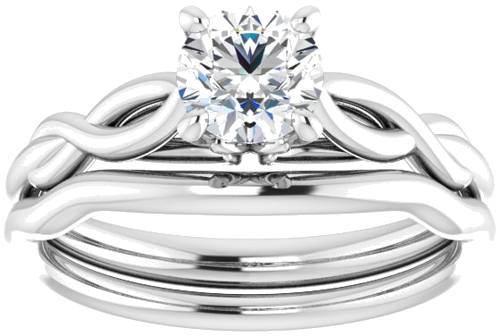 Sužadėtuvių Žiedas „Solitaire Sculptural“ 14k white gold Round 5.5mm (8)