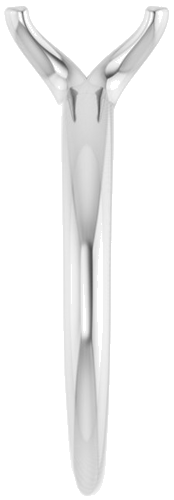 14K White 8x6 mm Emerald Solitaire Engagement Ring Mounting (4)