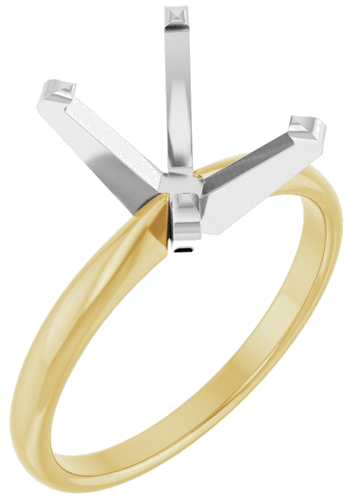 14K Yellow White 11 x 9 mm Oval Solitaire Engagement Ring Mounting (1)