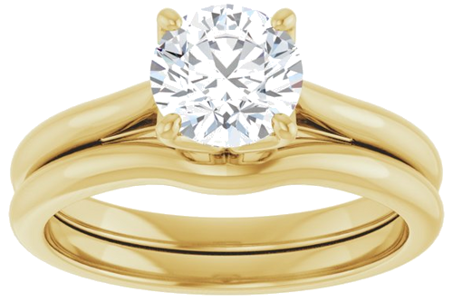 14K Yellow  6.5 mm Round Solitaire Engagement Ring Mounting (8)