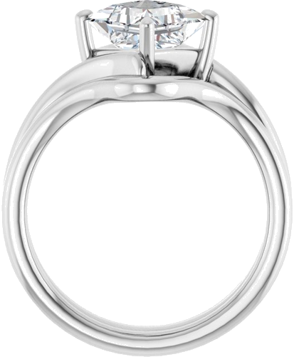 Sužadėtuvių Žiedas „Solitaire Bypass“ 14k white gold Square 6.5mm (7)