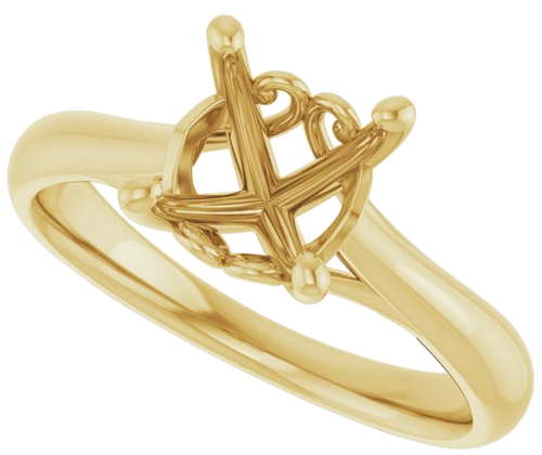 Sužadėtuvių Žiedas „Solitaire“ 18k yellow gold Cushion 7mm (5)