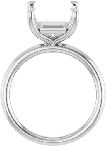 Sužadėtuvių Žiedas „Claw-Prong Solitaire“ 14k white gold Emerald 12mm x 10mm (2)