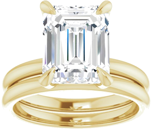 Sužadėtuvių Žiedas „Solitaire“ 750 Geltonojo Aukso Emerald 10mm x 8mm (8)