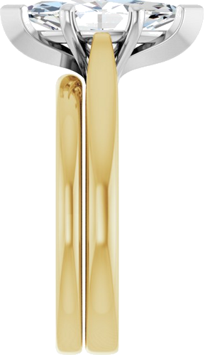Sužadėtuvių Žiedas 14k yellow/white gold Marquise 13mm x 6.5mm (9)