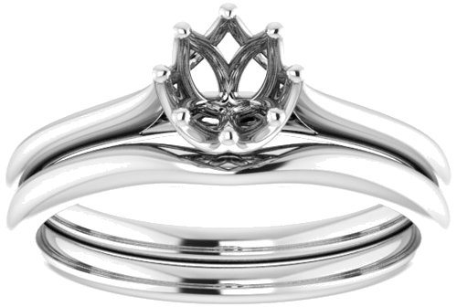 14K White 5.2 mm Round Solitaire Engagement Ring Mounting (8)