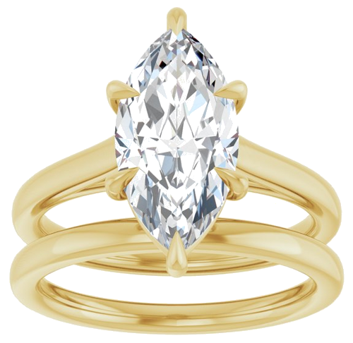Sužadėtuvių Žiedas „Claw-Pong“ 10k yellow gold Marquise 14mm x 7mm (8)