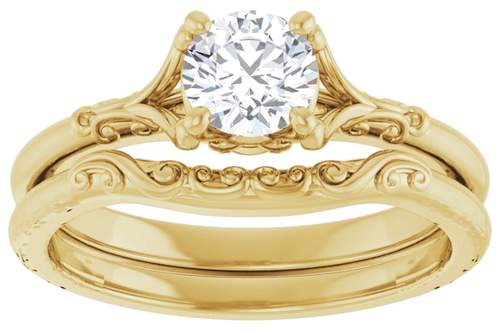 Sužadėtuvių Žiedas „Solitaire“ 14k yellow gold Round 5.2mm (8)