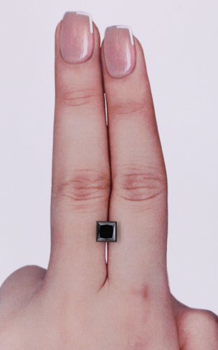 1.15 carat Fancy Black-VVS2 Natūralus Princess Deimantas (1)