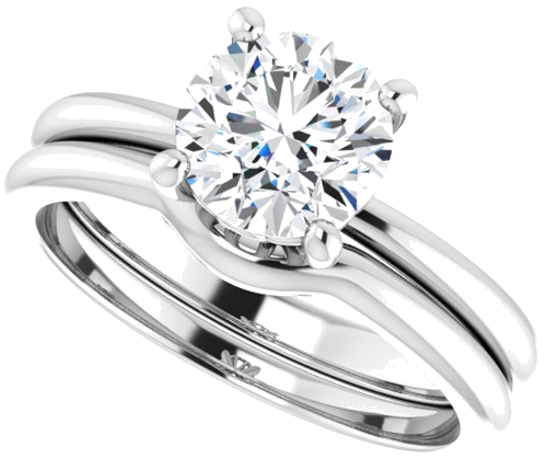 14K White 7 mm Round Solitaire Engagement Ring Mounting (10)