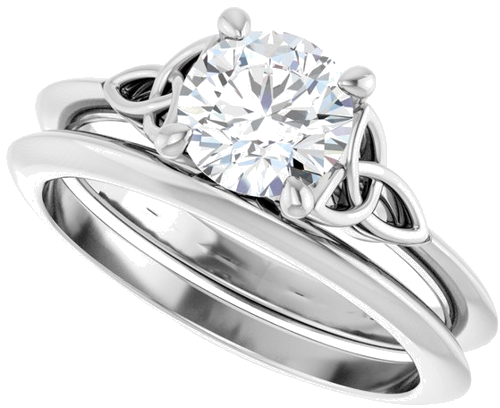 14K White 6.5 mm Round Solitaire Engagement Ring Mounting (10)