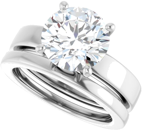 Sužadėtuvių Žiedas 14k white gold Round 9.4mm (10)