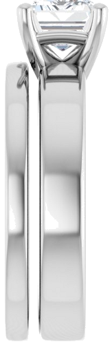 14K White 8x6 mm Emerald Solitaire Engagement Ring Mounting (3)