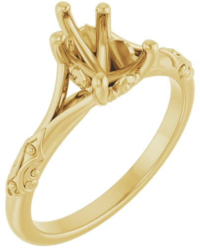 Sužadėtuvių Žiedas „Solitaire Sculptural“ 10k yellow gold Pear 8mm x 6mm (1)