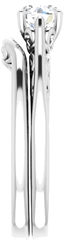 Sužadėtuvių Žiedas „Solitaire“ 585 Baltojo Aukso Round 5.2mm (19)
