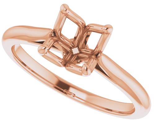 14K Rose  7 mm Round Solitaire Engagement Ring Mounting (5)