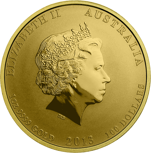 1 oz Gyvatės metai 2013 Australija auksinė moneta (2)