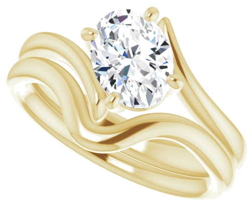 Sužadėtuvių Žiedas „Solitaire Bypass“ 14k yellow gold Oval 8mm x 6mm (10)