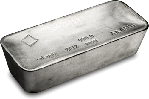 1000 oz (31,103 кг) Серебряный инвестиционный литой слиток Valcambi (1)